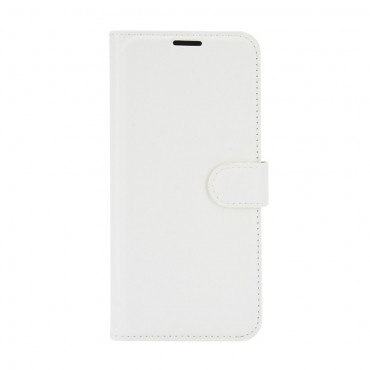 Nyitható tok "Litchi" Motorola Moto G9 Play készülékekhez - fehér