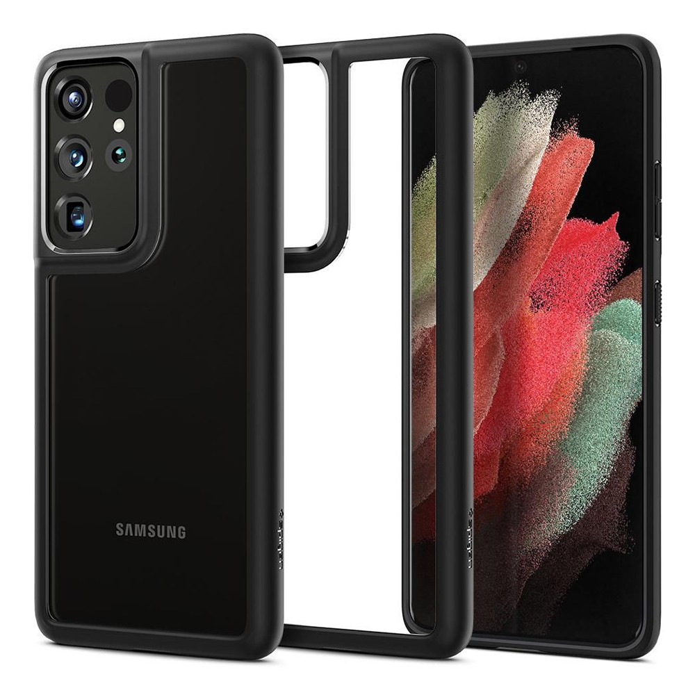 Tok Spigen "Ultra Hybrid" Samsung Galaxy S21 Ultra készülékekhez - black