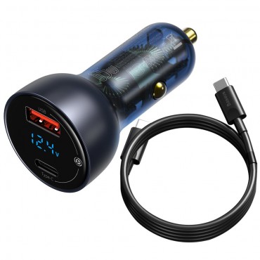 Autós töltő Baseus "inAuto" QC4.0 és PD3.0 kimenettel és mellékelt USB-C kábelell 5A - szürke Autós töltő Baseus "inAuto" QC4.0 és PD3.0 kimenettel és mellékelt USB-C kábelell 5A - szürke