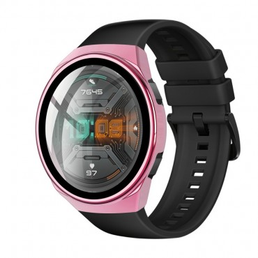 Kemény TPU tok üvegfóliával Huawei Watch GT 2e készülékekhez - rózsaszín