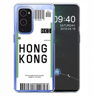 TPU gél tok "Plane Ticket" OnePlus 9 Pro készülékekhez - Hong Kong