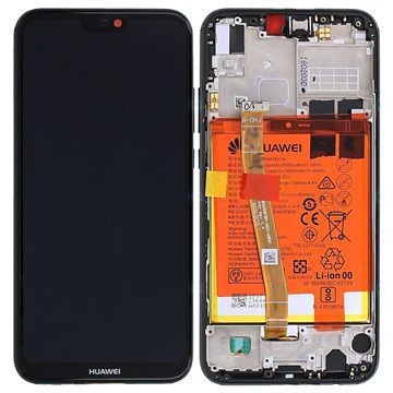 LCD kijelző kerettel Huawei P20 Lite készülékekre - fekete - AA minőség