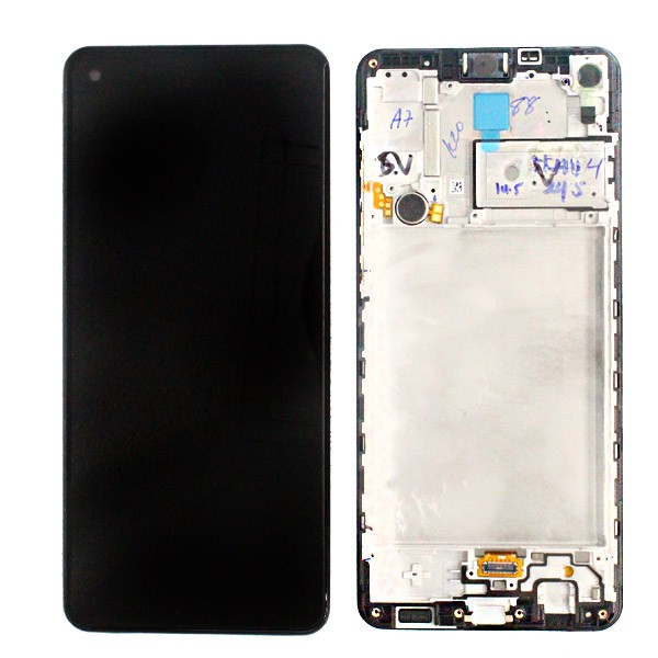 LCD kijelző Samsung Galaxy A21s készülékekre - fekete - OEM - AAA minőség