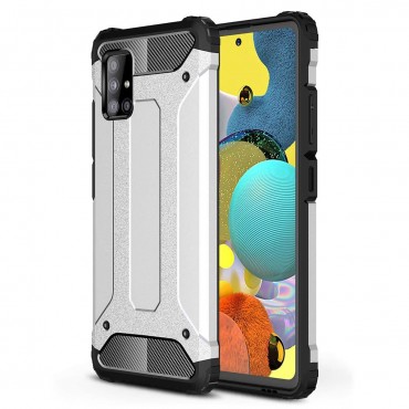 Strapabíró tok "Rock" Samsung Galaxy A51 5G készülékekhez - ezüst