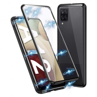 Mágneses Full-body tok "Stronghold" Samsung Galaxy A12 készülékekhez - fekete