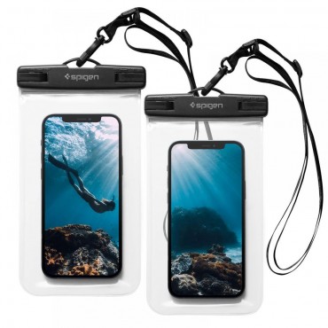 2 Pack: Vízálló zseb Spigen "A601" mobilkészülékekhez - crystal clear 2 Pack: Vízálló zseb Spigen "A601" mobilkészülékekhez - crystal clear