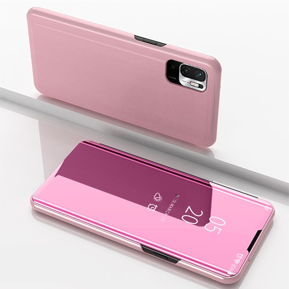 Nyitható tok "Mirror" Xiaomi Redmi Note 10 5G / Poco M3 Pro / Poco M3 Pro 5G készülékekhez - rózsaszín