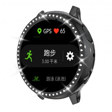 TPU gél tok Samsung Galaxy Watch Active 2 44mm órákhoz "Rhinestone Decor" - fekete