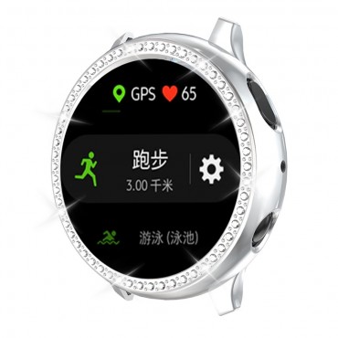 TPU gél tok Samsung Galaxy Watch Active 2 44mm órákhoz "Rhinestone Decor" - ezüst