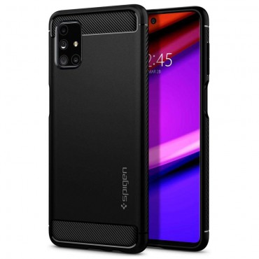 Tok Spigen "Rugged Armor" Samsung Galaxy M51 készülékekhez - black