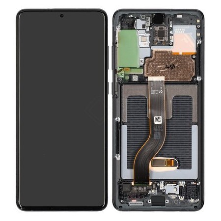 LCD kijelző Samsung Galaxy S20 Plus készülékekhez - fekete - OEM - AAA minőség