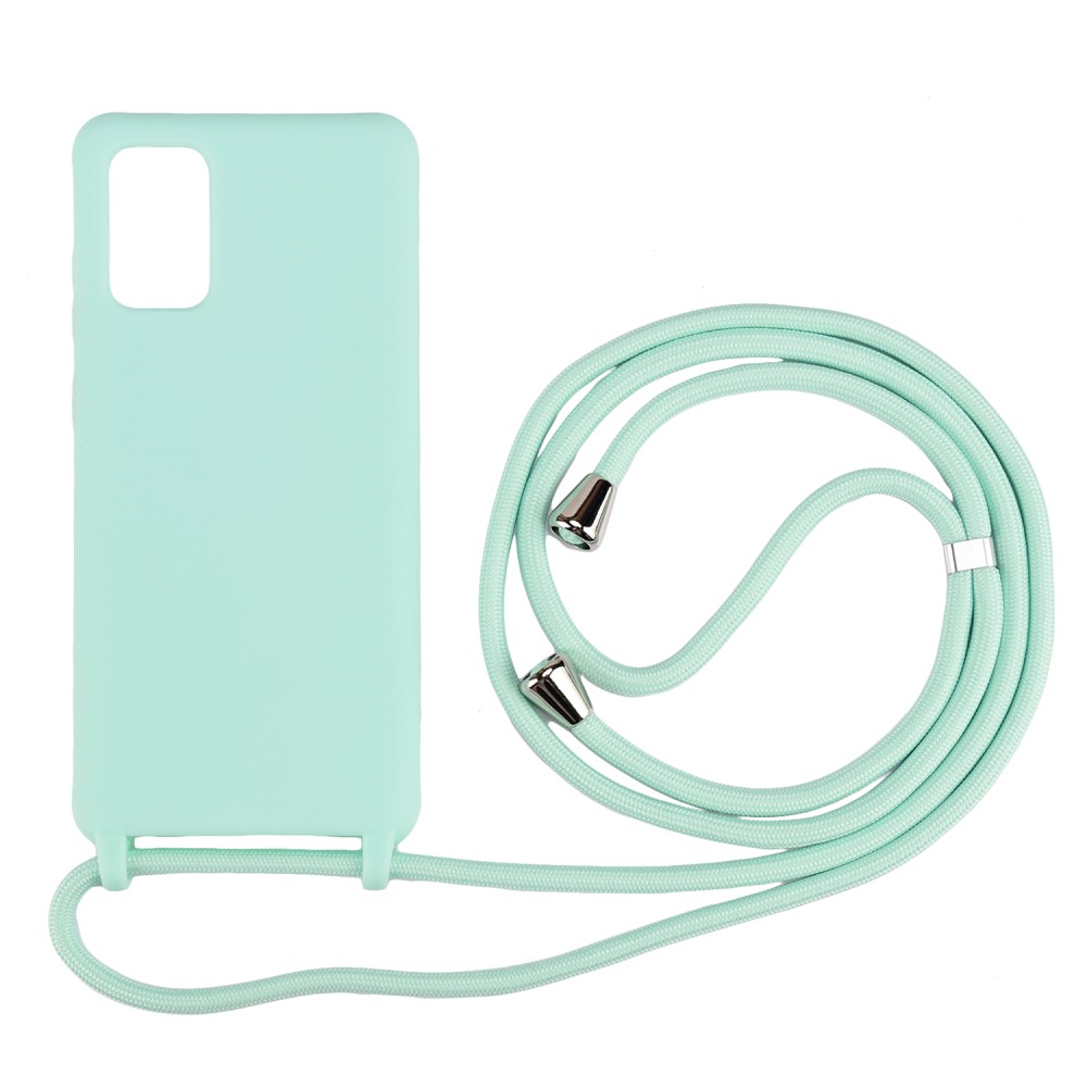 Pasztell TPU tok "Cordy" Samsung Galaxy A72 / Galaxy A72 5G készülékekhez praktikus zsinórral - zöld