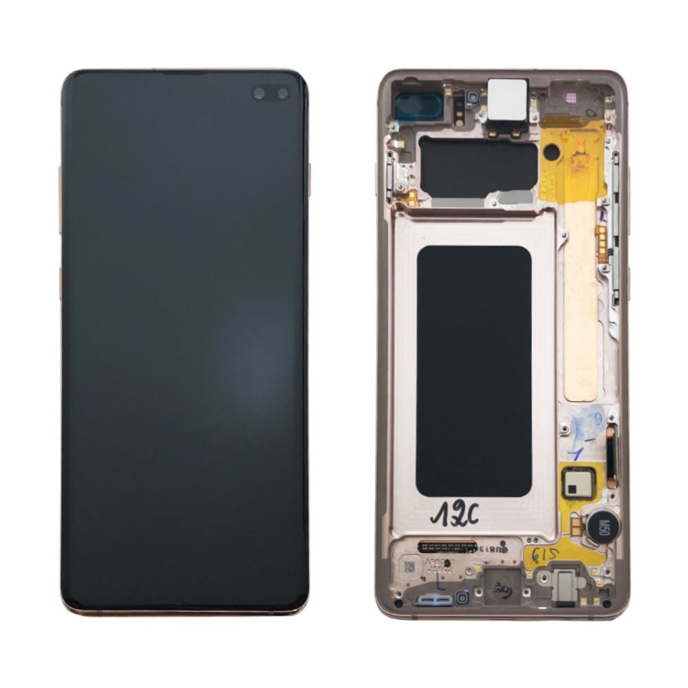 LCD kijelző Samsung Galaxy S10 Plus készülékekhez - világos rózsaszín - OEM - AAA minőség