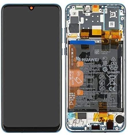 LCD kijelző kerettel Huawei P30 Lite készülékekhez - kék - AA minőség