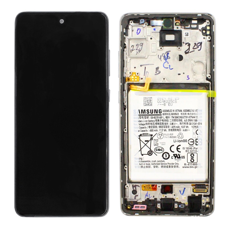 LCD kijelző Samsung Galaxy A52 készülékekhez - fehér - OEM - AAA minőség