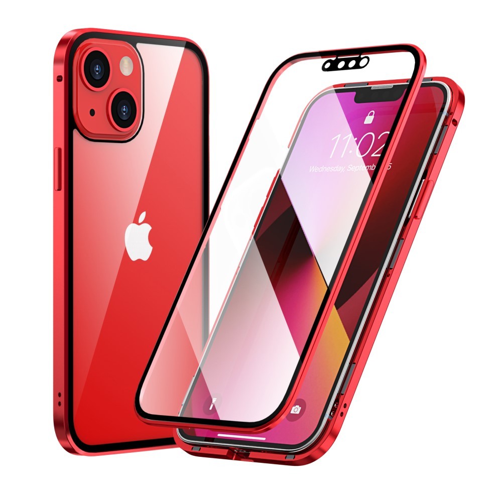 Mágneses Full-body tok "Stronghold" iPhone 13 Mini készülékekhez - piros