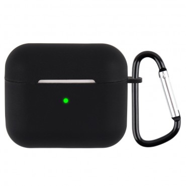 Szilikon védőtok Apple AirPods 3 fülhallgatókhoz - fekete