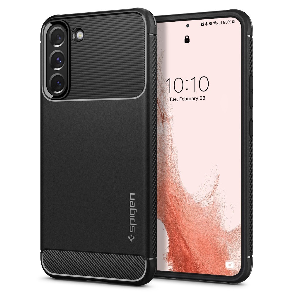 Tok Spigen "Rugged Armor" Samsung Galaxy S22 készülékekhez - black