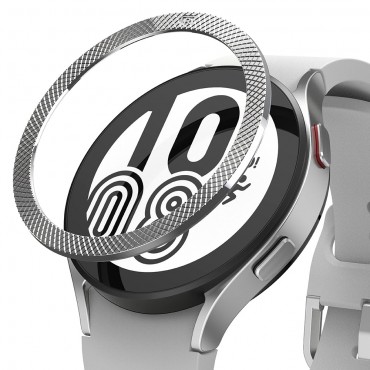 Védő tok Ringke "Bezel Styling" Samsung Galaxy Watch 4 44mm órákhoz  - silver rugged