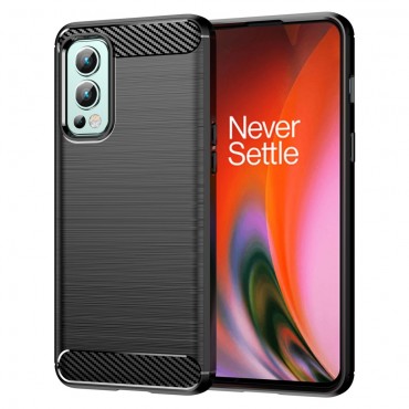TPU gél tok "Brushed Carbon" OnePlus Nord 2 5G készülékekhez - fekete