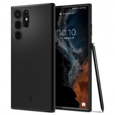 Tok Spigen "Thin Fit" Samsung Galaxy S22 Ultra készülékekhez - black