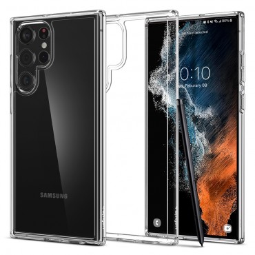 Tok Spigen "Ultra Hybrid" Samsung Galaxy S22 Ultra készülékekhez - crystal clear
