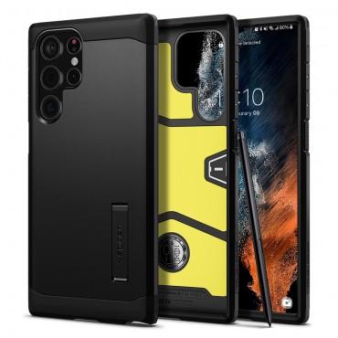 Tok Spigen "Tough Armor" Samsung Galaxy S22 Ultra készülékekhez - black