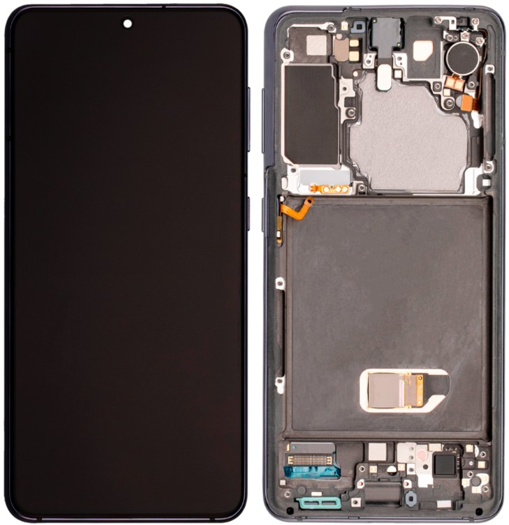 LCD kijelző Samsung Galaxy S21 készülékekhez - szürke - OEM - AAA minőség