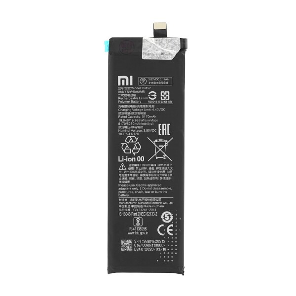Akkumulátor Xiaomi Mi Note 10 Lite / Note 10 Pro készülékekhez - 5170 mAh - 100% eredeti