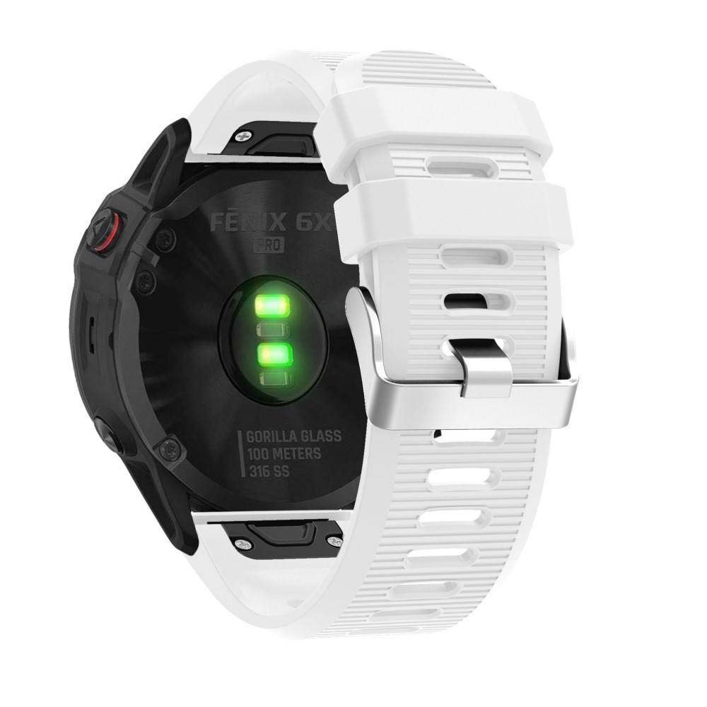 Szilikon óraszíj Garmin Fenix 6X / Fenix 6X Pro (51mm) órákhoz "Classic" - fehér