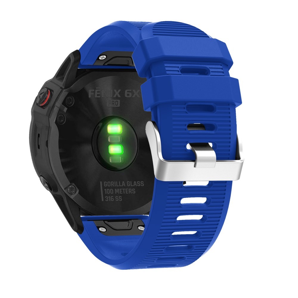 Szilikon óraszíj Garmin Fenix 6X / Fenix 6X Pro (51mm) órákhoz "Classic" - kék