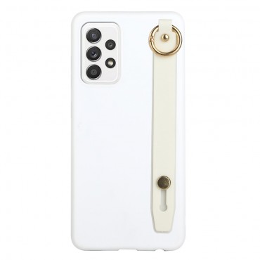 TPU gél tok "Handstrap" Samsung Galaxy A73 5G készülékekhez - fehér
