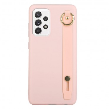 TPU gél tok "Handstrap" Samsung Galaxy A73 5G készülékekhez - rózsaszín