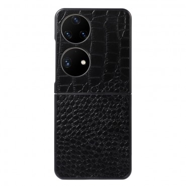 Kemény tok "Croc" Huawei P50 Pocket készülékekhez - fekete Kemény tok "Croc" Huawei P50 Pocket készülékekhez - fekete