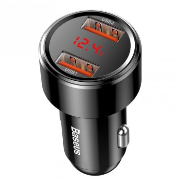 Autós töltő Baseus "Magic Car" két kimenettel és USB Quick Charge 3.0 gyorstöltéssel - fekete Autós töltő Baseus "Magic Car" két kimenettel és USB Quick Charge 3.0 gyorstöltéssel - fekete