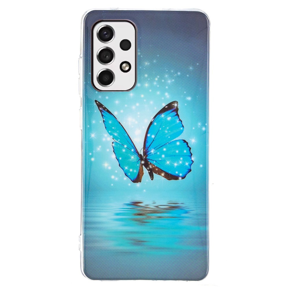 Sötétben világító tok "Blue Butterfly" Samsung Galaxy A53 5G készülékekhez