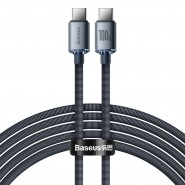 Töltőkábel és adatkábel Baseus "Crystal Shine" 100W - fonott USB-C - USB-C kábel ultra gyors töltésre és adatátvitelre - 2 m - fekete