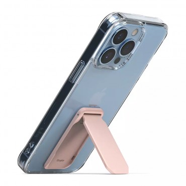 Tablet állvány Ringke "Outstanding Mini" - összehajtható állvány ragadó felülettel tablet egyenes felállítására - peach pink Tablet állvány Ringke "Outstanding Mini" - összehajtható állvány ragadó felülettel tablet egyenes felállítására - peach pink