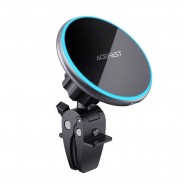 Vezeték nélküli telefon töltő Acefast "MagBlue" - autós mágneses töltő gyors vezeték nélküli töltéssel minden MagSafe technológiás készülékre szellőzőrácsra - fekete