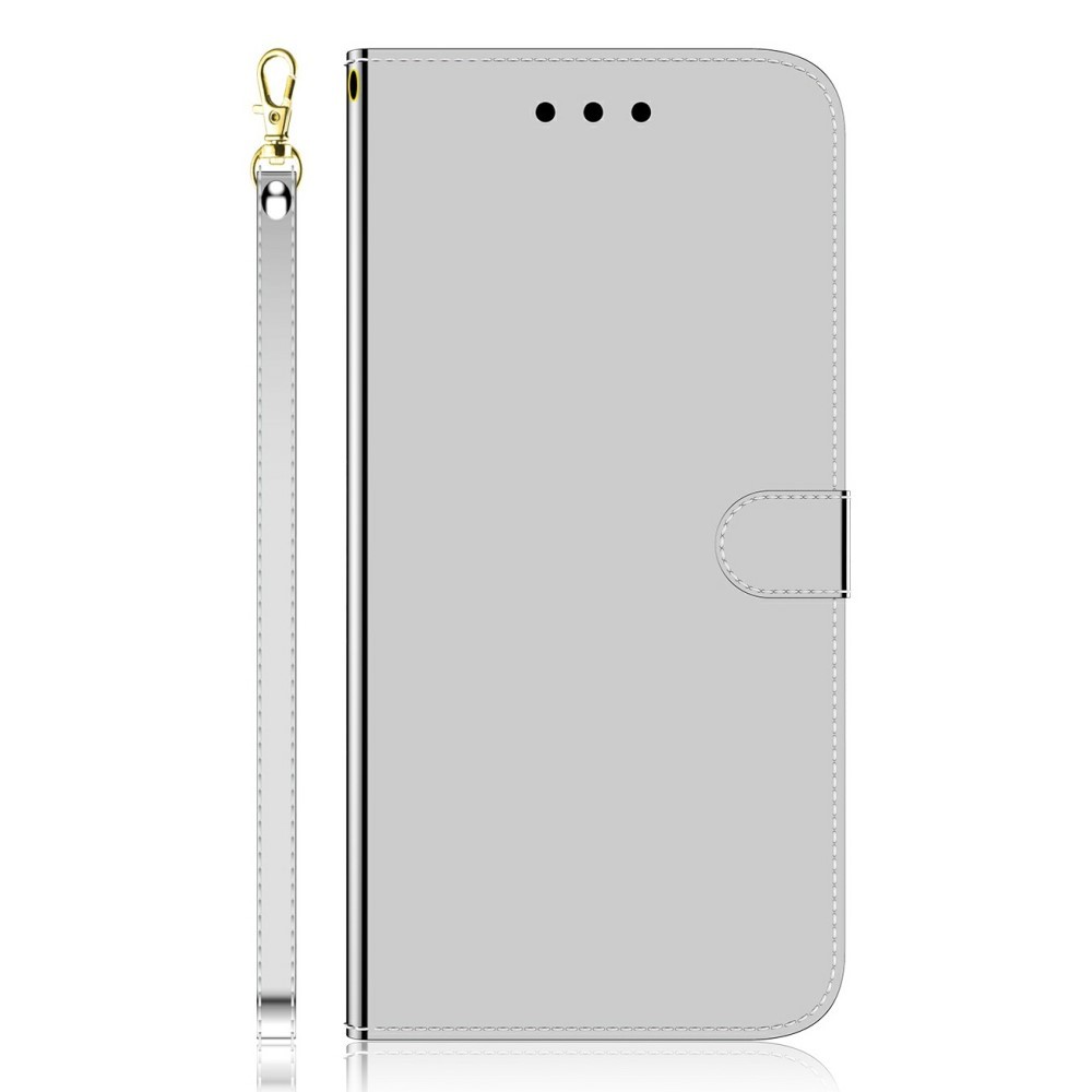 Nyitható tok "Mirror Wallet" Nokia 1.4 készülékekhez - ezüst