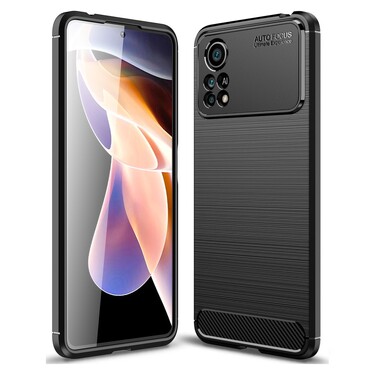 TPU gél tok "Brushed Carbon" Xiaomi Poco X4 Pro 5G készülékekhez - fekete