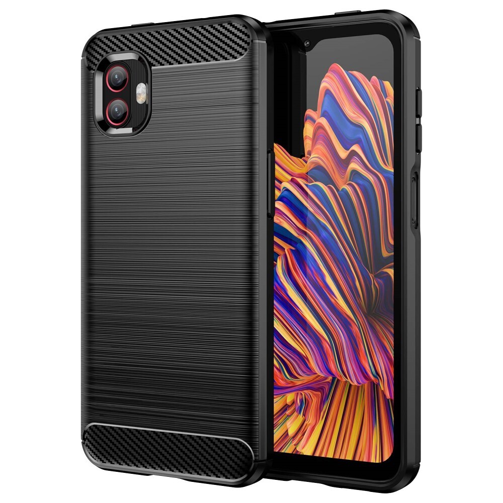 TPU gél tok "Brushed Carbon" Samsung Galaxy Xcover 6 Pro készülékekhez - fekete