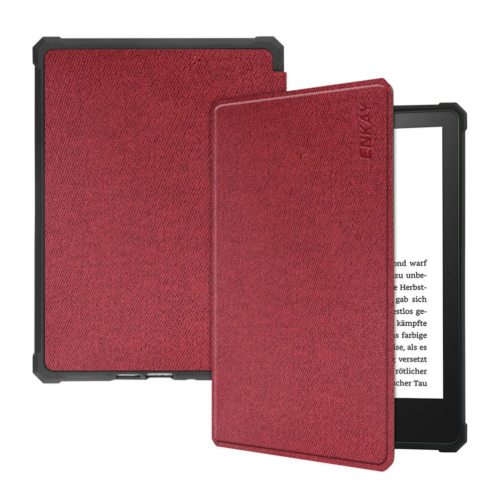Nyitható tok "Cloth" Amazon Kindle Paperwhite 5 készülékekhez - piros