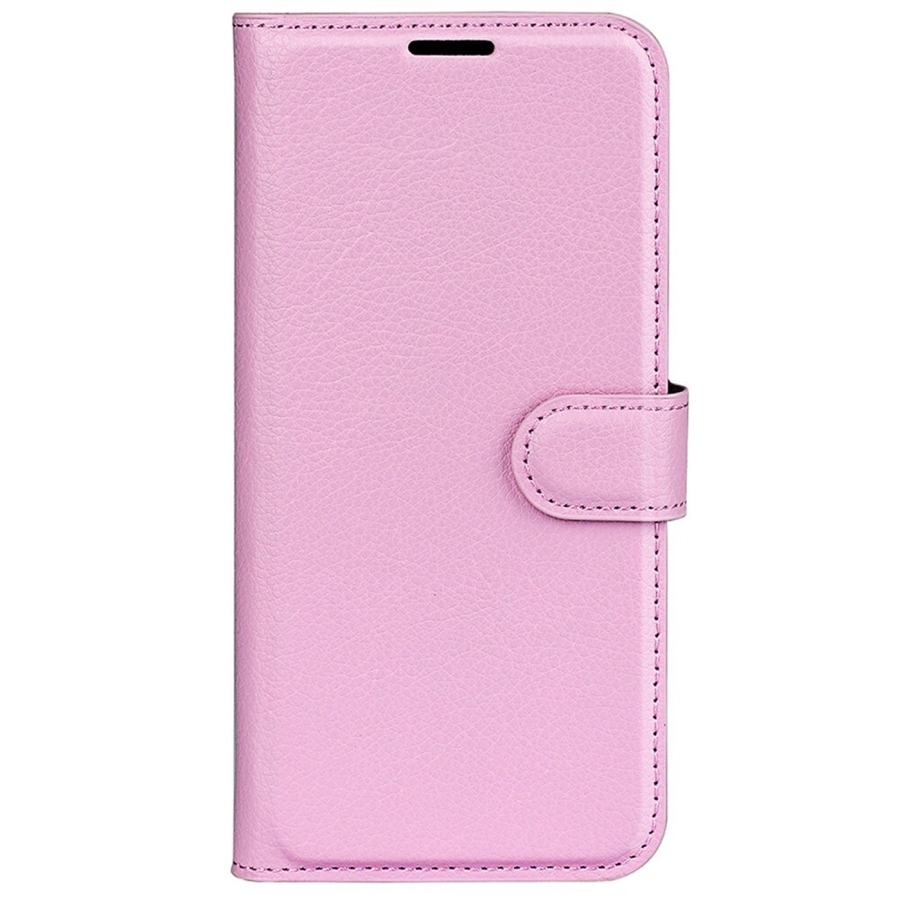 Nyitható tok "Litchi" Xiaomi Poco F4 készülékekhez- rózsaszín