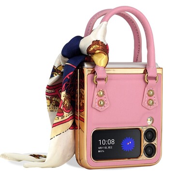 Prémium tok "Handbag Style" Samsung Galaxy Z Flip4 készülékekhez - rózsaszín