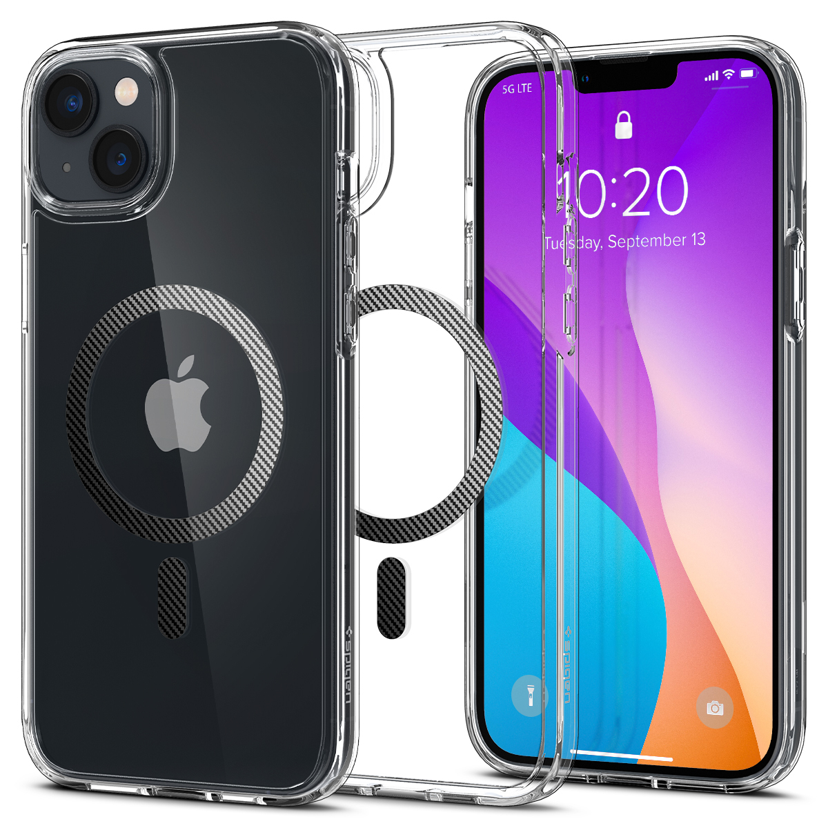 Tok Spigen "Ultra Hybrid Mag" iPhone 14 Plus készülékekhez - carbon fiber