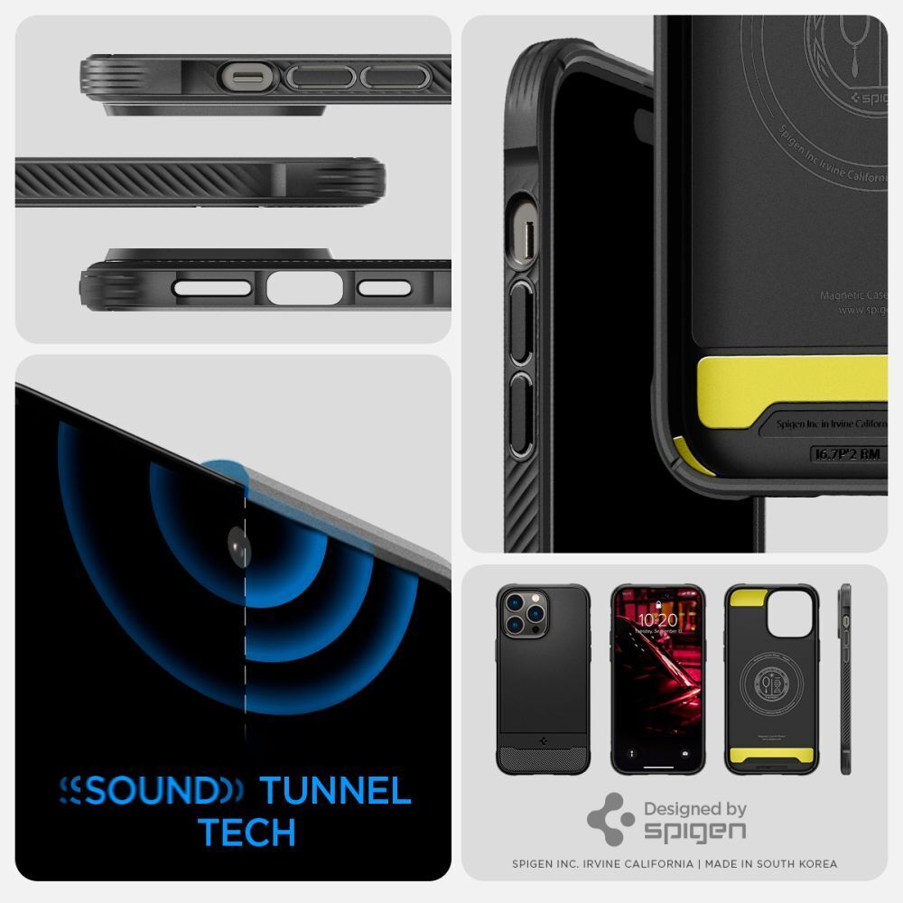 Case Spigen para iPhone 15 Pro Max Rugged MagFit Matte Black - SmartPro