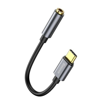 USB-C - női audio 3.5 mm adapter Baseus "L54" beépített DAC-kal - szürke
