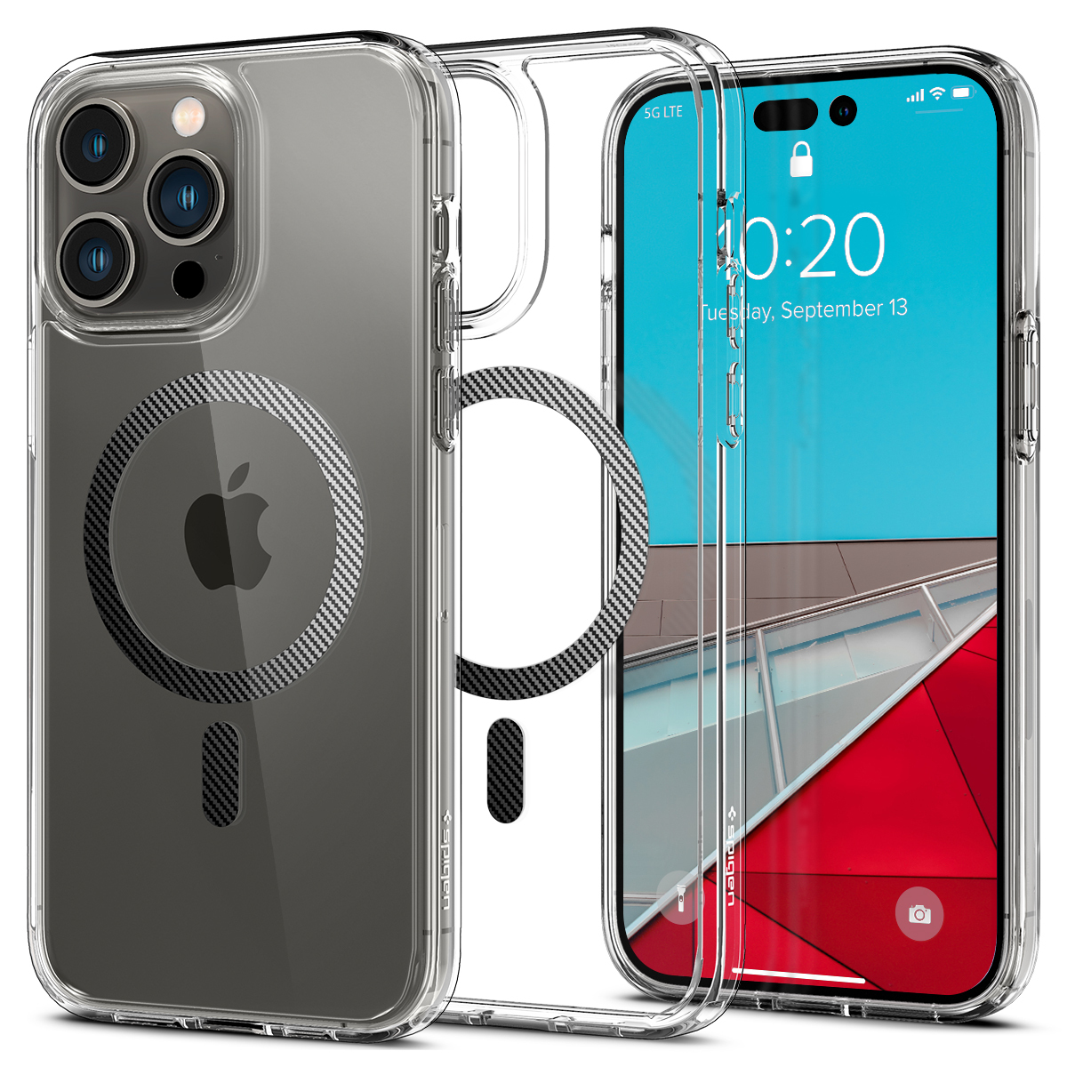 Tok Spigen "Ultra Hybrid Mag" iPhone 14 Pro készülékekhez - carbon fiber
