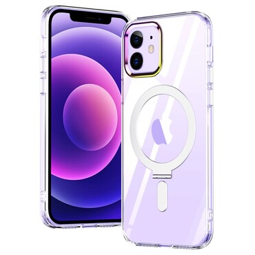 Hibrid tok "MagCase" lábbal és mágnessel vezeték nélküli MagSafe töltéshez iPhone 12 készülékekhez - átlátszó